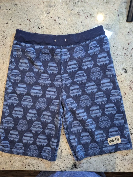 Gap Star Wars Stormtrooper Shorts Kids XXL 14 16 Blue Elastic Waist No Drawstrin - Picture 1 of 5